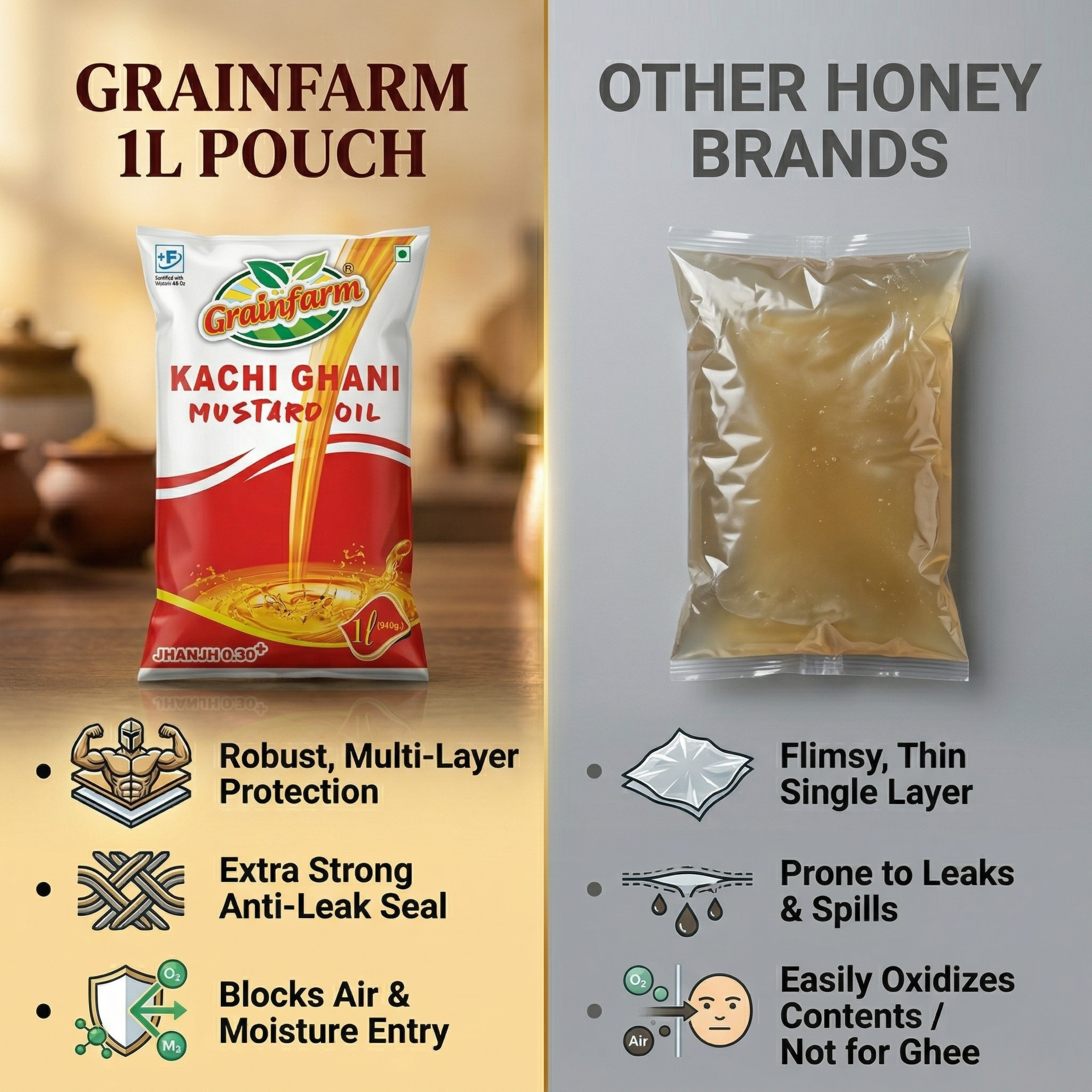 Grainfarm Kachi Ghani Mustard Oil