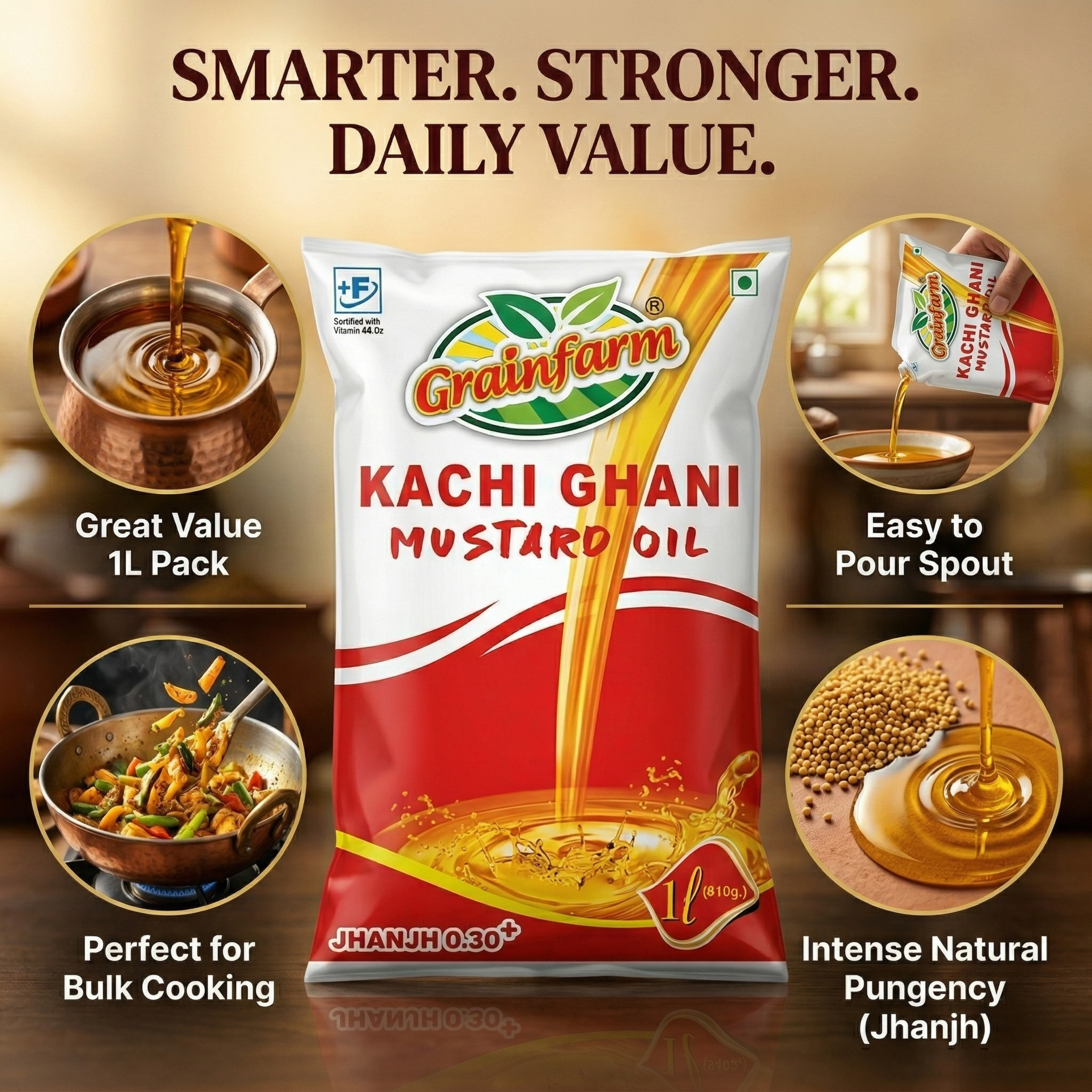 Grainfarm Kachi Ghani Mustard Oil